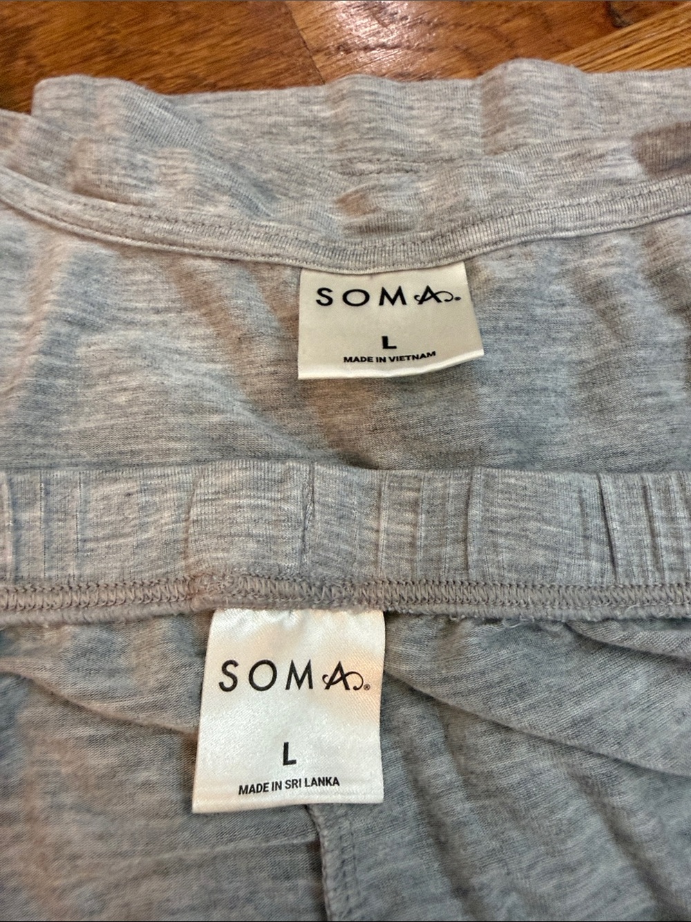Soma Cool Nights Heather Gray Pajama Set Large Soft Lounge Sleepwear - Picture 7 of 8